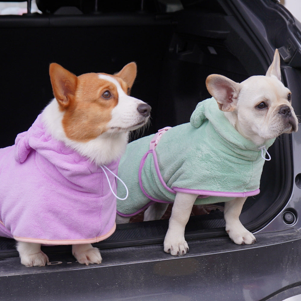 Quick-Dry Hooded Dog Bathrobe - photo 5