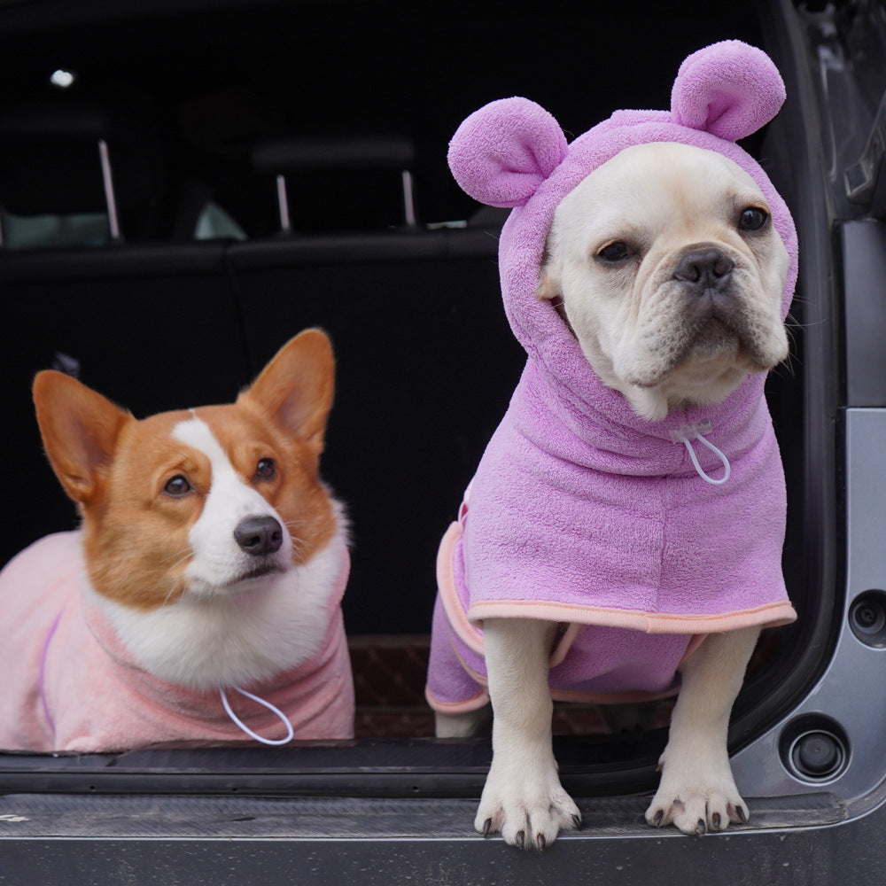 Quick-Dry Hooded Dog Bathrobe - photo 7