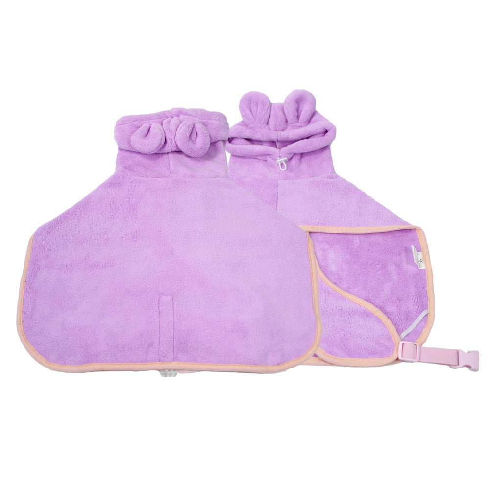 Quick-Dry Hooded Dog Bathrobe - photo 6